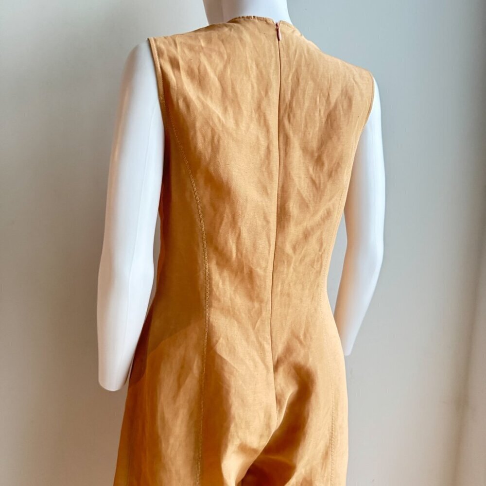 Vintage State of Claude Montana Nude Beige Linen Blend Jumpsuit 44/10 - Picture 5 of 8